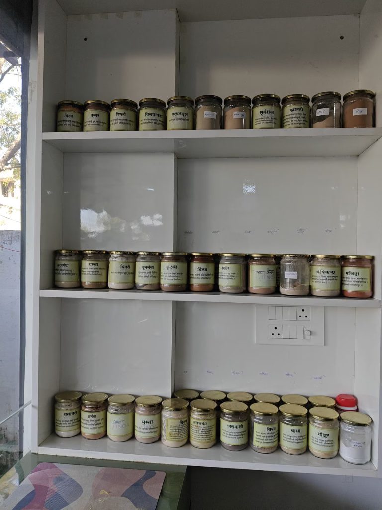 Organized collection of traditional Ayurvedic medicines at ITNOA Ayurved Clinic clinic